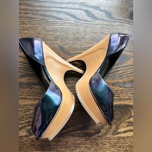 Jessica Simpson iridescent colored peep toe heel